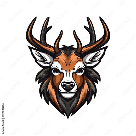 Modern Deer Logo Design Concept, Brown Deer Mascot Logo isolated on ...