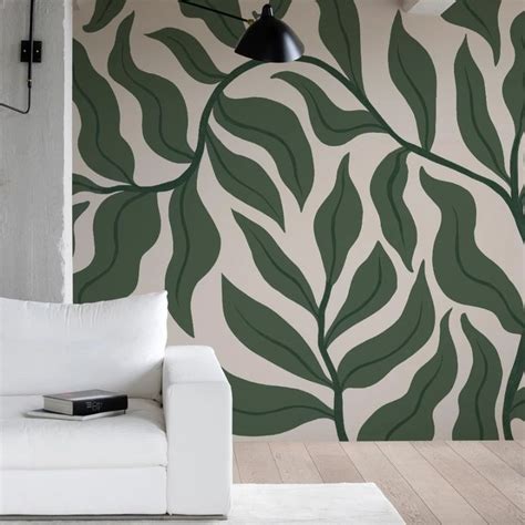 Leaves Green Wall Decor Bedroom Wall Designs Green Leaf Wallpaper