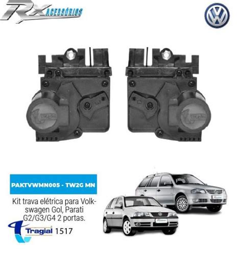 Kit trava elétrica Tragial TW2G 2 portas Fechadura Tecmisa Volkswagen