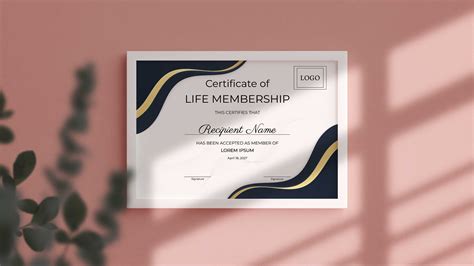 Editable Life Membership Certificate Template Printable Elegant