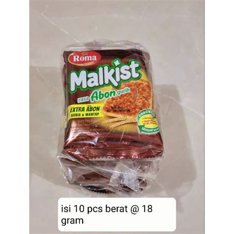 Jual Roma Malkist Rasa Abon Renceng Isi 10 Pcs Berat 18 Gram Shopee