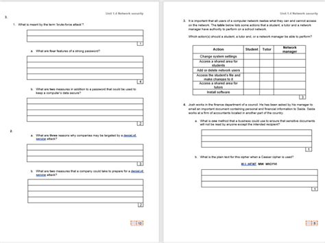 Network Security End Of Unit Assessment Teaching Resources