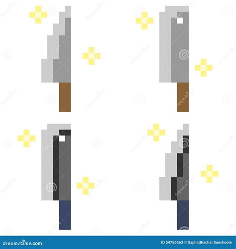 Illustration Pixel Art Icon Knife Stock Illustration Illustration Of