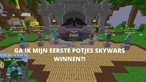 Ga Ik Mijn Eerste Potjes Skywars Winnen Minecraft Minigames Youtube