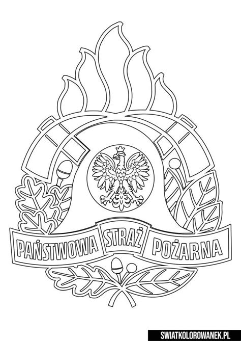 Straż Pożarna logo kolorowanka Darmowe kolorowanki do druku Arts