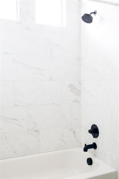 Marble Tub tile | White subway tile shower, Bathtub tile, Marble shower ...