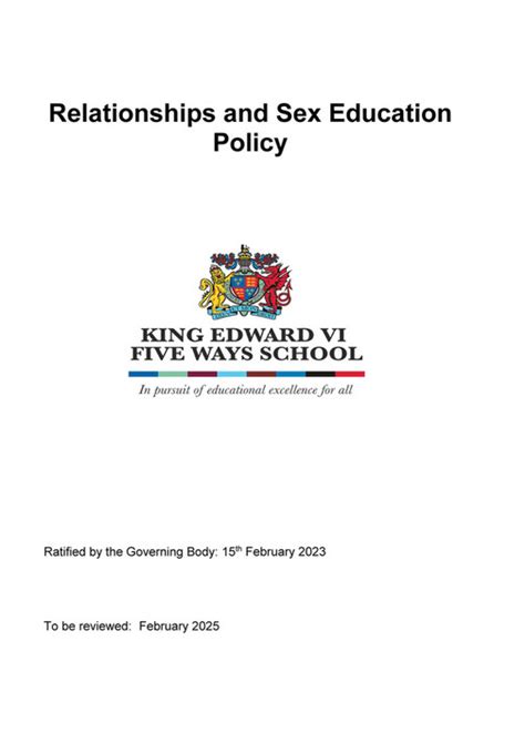 King Edward Vi Five Ways Schoo Kefw Relationships And Sex Education