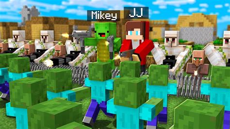 1000 Zombies Vs JJ And Mikey 1000 Villagers Minecraft Village YouTube