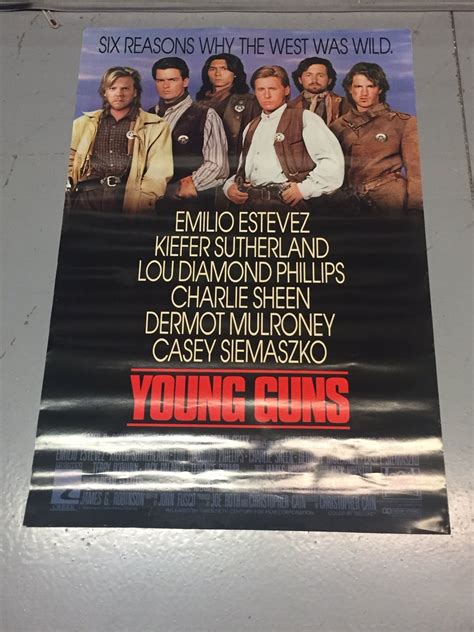 Vintage 1988 YOUNG GUNS Movie Poster (27x40) Charlie Sheen Emilio Estevez