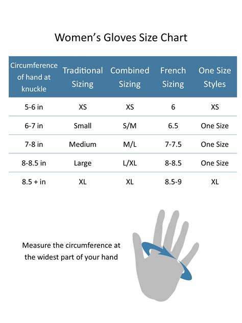 Womens Ski Glove Size Chart: A Visual Reference of Charts | Chart Master