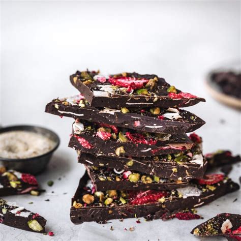 Dark Chocolate Bark With Strawberries And Pistachios Crowded Kitchen