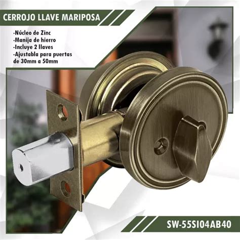 Cerrojo Llave Mariposa Acero Inoxidable Cerradura Seguridad En Venta En