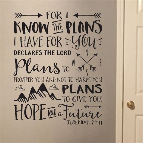 Jeremiah 29v11 Vinyl Wall Decal 2 For I Know The Plans I Have For You