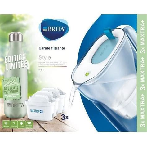 Carafe Filtrante Brita Style Bleu Mois Maxtra Bouteille