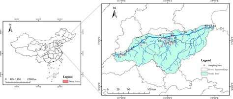 Geographical spatial distribution of the study area and sampling points ...