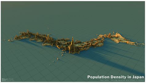 Japan Population Density Map | Wondering Maps