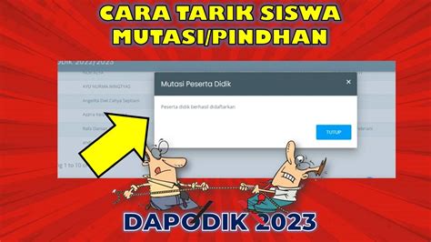 CARA TARIK SISWA MUTASI PINDAHAN DI APLIKASI DAPODIK YouTube