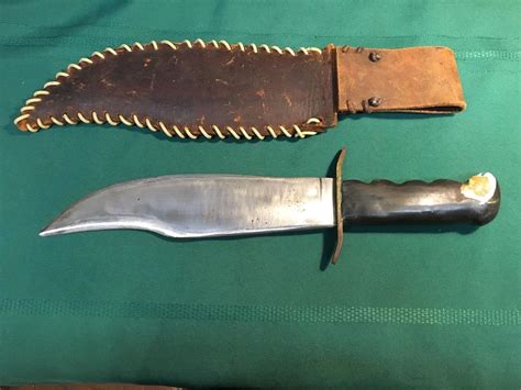 Ww2 Huge Theater Bowie Knife With Bikini Girl Leather Sheath Named 1925967713