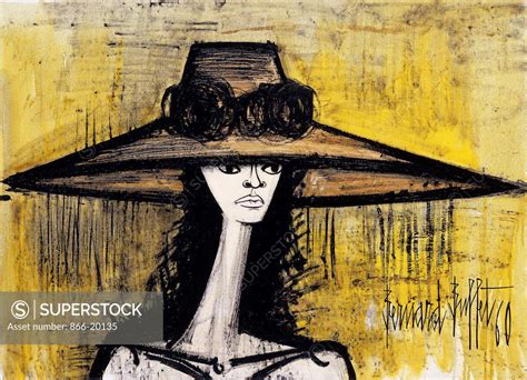 Woman With Hat Femme Au Chapeau Bernard Buffet Oil On