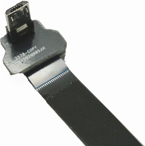 Black Ffc Usb Fpc Usb Fpv Flat Slim Thin Ribbon Fpc Cable Micro Usb 90 Degree Angle To Standard