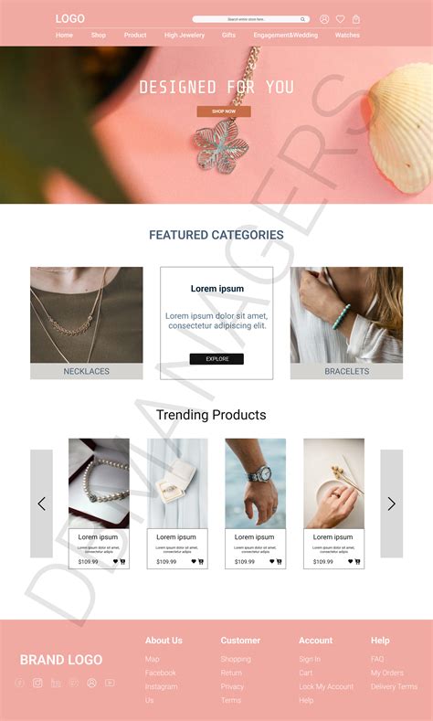 164 Pink Jewelry Website Theme Website Template