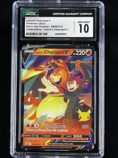 Cgc Gem Mint Lance S Charizard V Black Star Promos Swsh