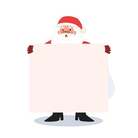 Papai Noel Est Segurando Um Banner Em Branco Seu Texto Aqui Feliz