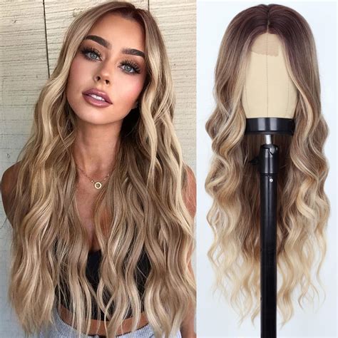 Amazon Werd Long Dirty Blonde Wig For Women Ombre Wavy Blonde