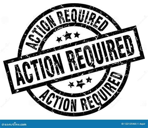 Action Required Stamp Stock Vector Illustration Of Insignia