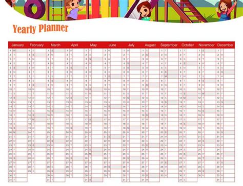 Printable Yearly Planner Template