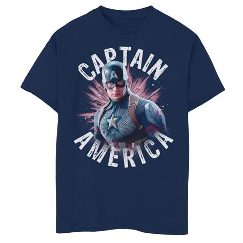 Boys 8 20 Marvel Avengers Endgame Captain America Burst Graphic Tee