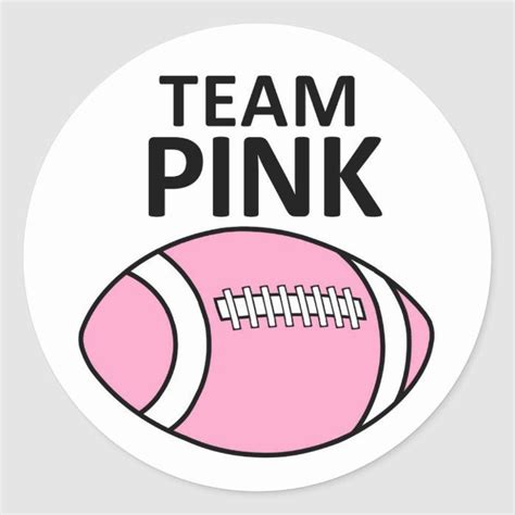 Team Pink Football Gender Reveal Sticker Zazzle Pink Football