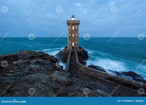 Kermorvan Lighthouse, Le Conquet, Bretagne, France Stock Photo - Image ...