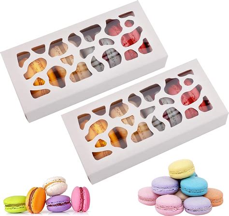 Glaitc Kuchen Boxen St Ck Macaron Box Kraftpapier Boxen Mit Fenster