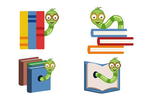 Bookworm Vectors 158791 Vector Art At Vecteezy