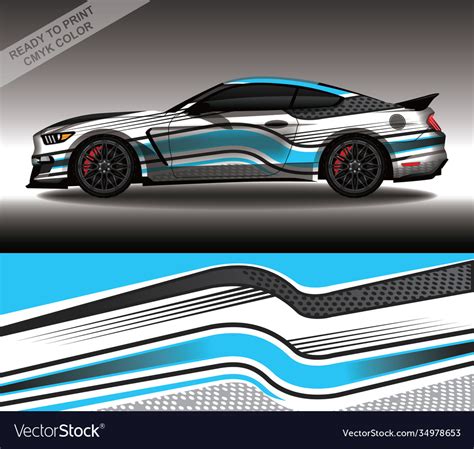 Wrap Car Decal Design Custom Livery Race Rally Vector Image