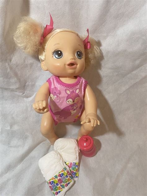 Baby Alive Baby Go Bye Bye Blonde Hair Doll 30 Phrases Set 2 Diapers