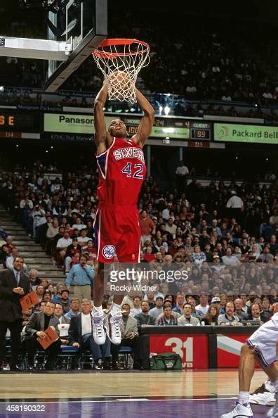 Jerry Stackhouse Of The Philadelphia 76ers Dunks Against The News