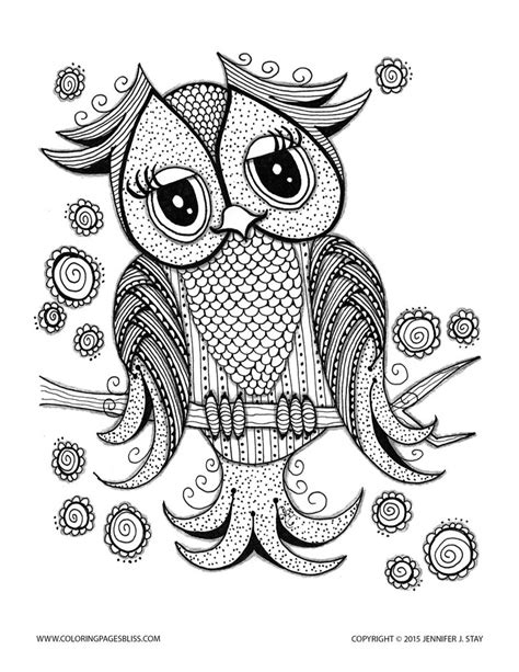 Girly Owl Coloring Pages