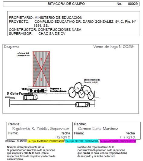 Mundo Informa El Uso De La Bitacora De Obra