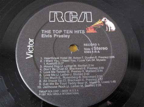 Elvis Presley The Top Ten Hits 1988 Vinyl Discogs