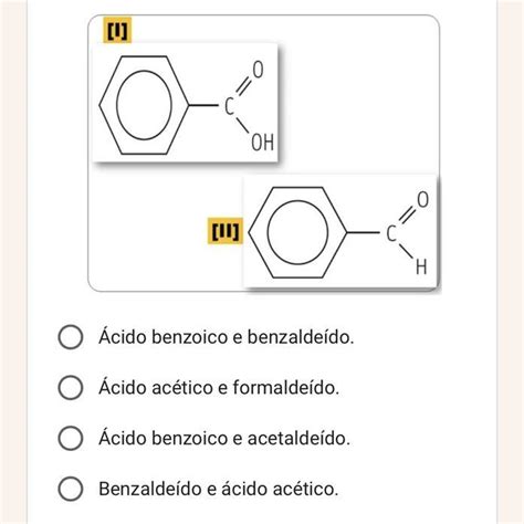 Os nomes dos compostos I e II mencionados na imagem abaixo estão