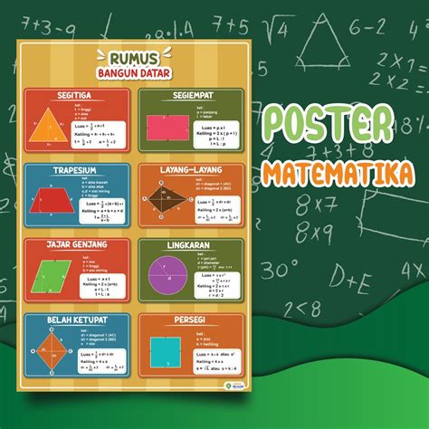 Jual Poster Rumus Bangun Datar Poster Rumus Matematika Poster