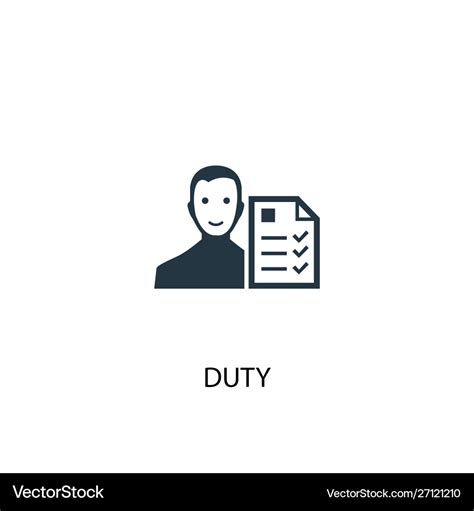 Duty Icon Simple Element Duty Royalty Free Vector Image