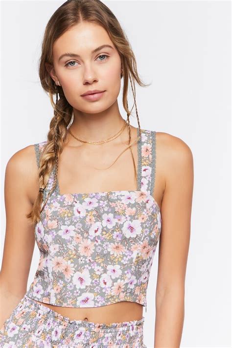 Floral Print Crop Top