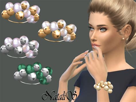 The Sims Resource Natalis Giant Pearls And Beads Bracelet