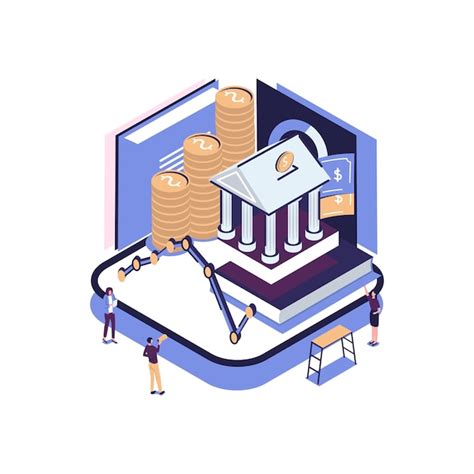 Premium Vector School Subject Economics Flat Style Isometric