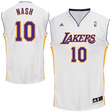 adidas Steve Nash Los Angeles Lakers White Replica Alternate Jersey