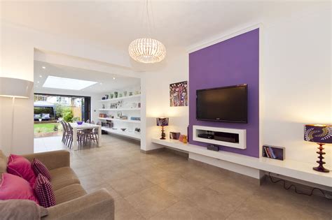 Purple Feature Wall Living Room Ideas | Cabinets Matttroy