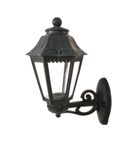 IM1 LAMPARA FAROL PARED NEGRO DIFUSOR TRANSPARENTE 56026A BK 1L E27